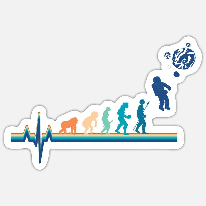Évolution battement de cœur astronaute - Sticker taille S (10 x 10 cm) - blanc mat