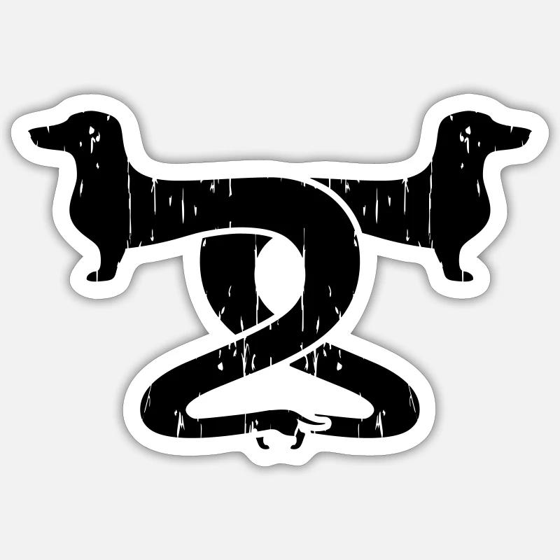 Dackelschlange Schlangendackel Dackel, Teckel Sticker Größe S (10 x 10 cm)