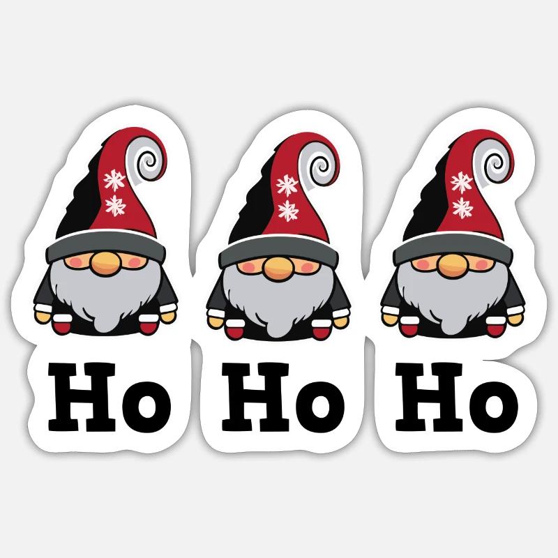 Wichtel_HoHoHo - Sticker Größe S (10 x 10 cm) - Mattweiß