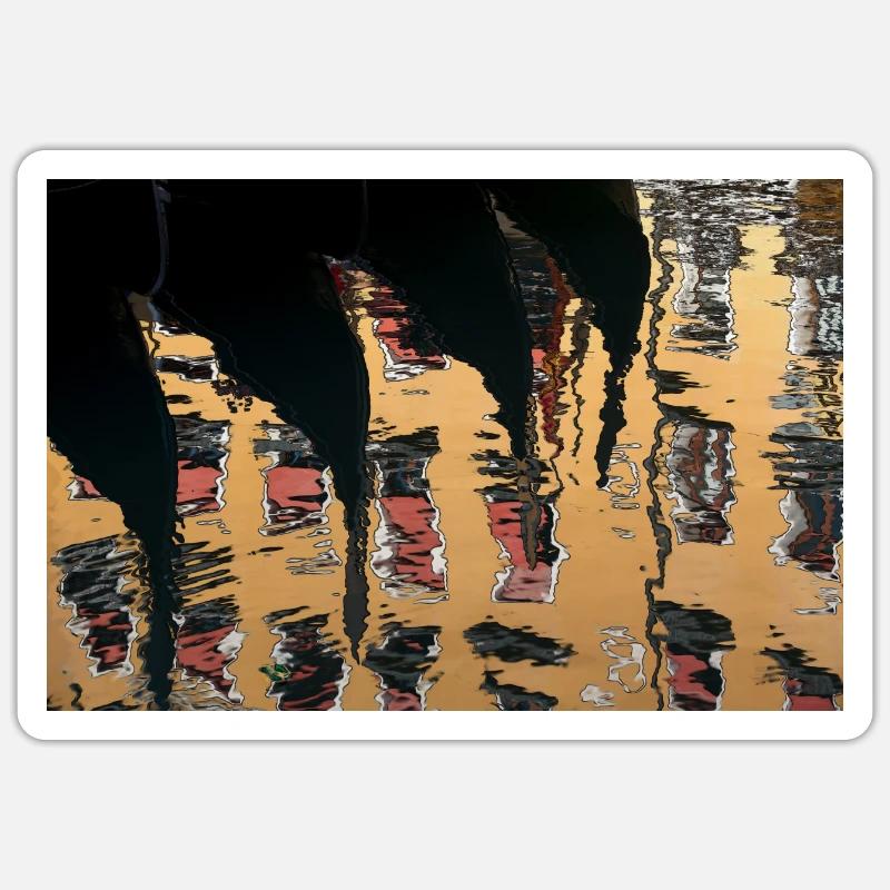 Gondolas in Venice - Sticker size S (10 x 10 cm) - white matte
