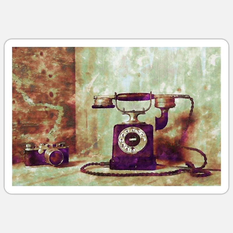 Phone with camera - Sticker size S (10 x 10 cm) - white matte