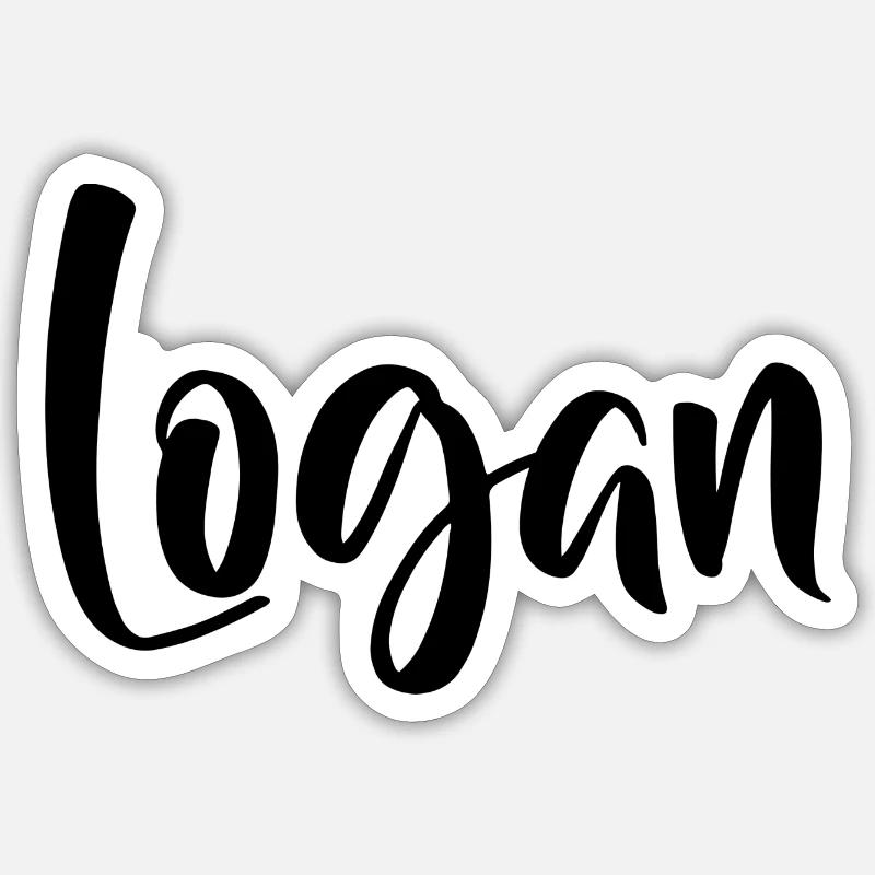 Name - Logan - Sticker size S (10 x 10 cm) - white matte