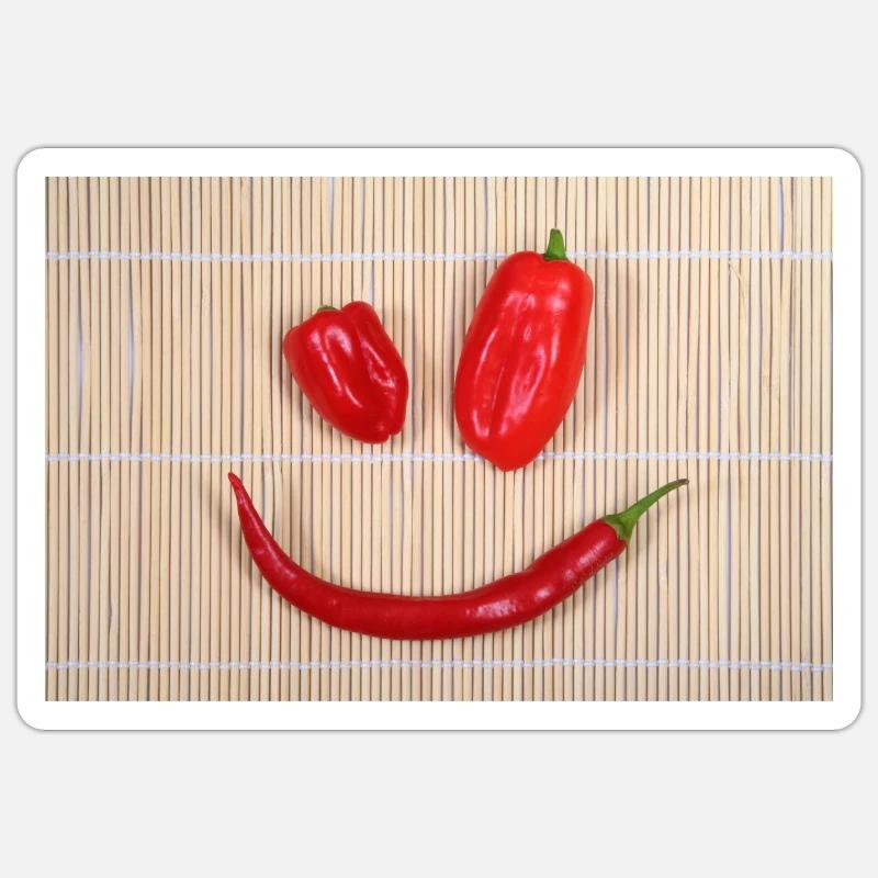 Smiley épicé - Sticker taille S (10 x 10 cm) - blanc mat