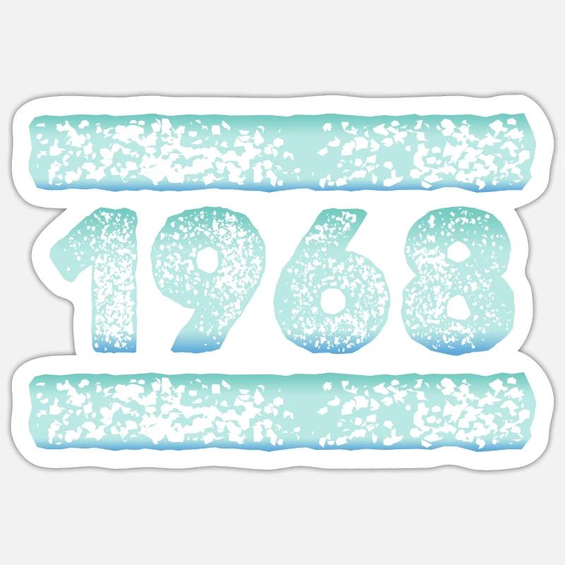 Year 1968 - Sticker size S (10 x 10 cm) - white matte