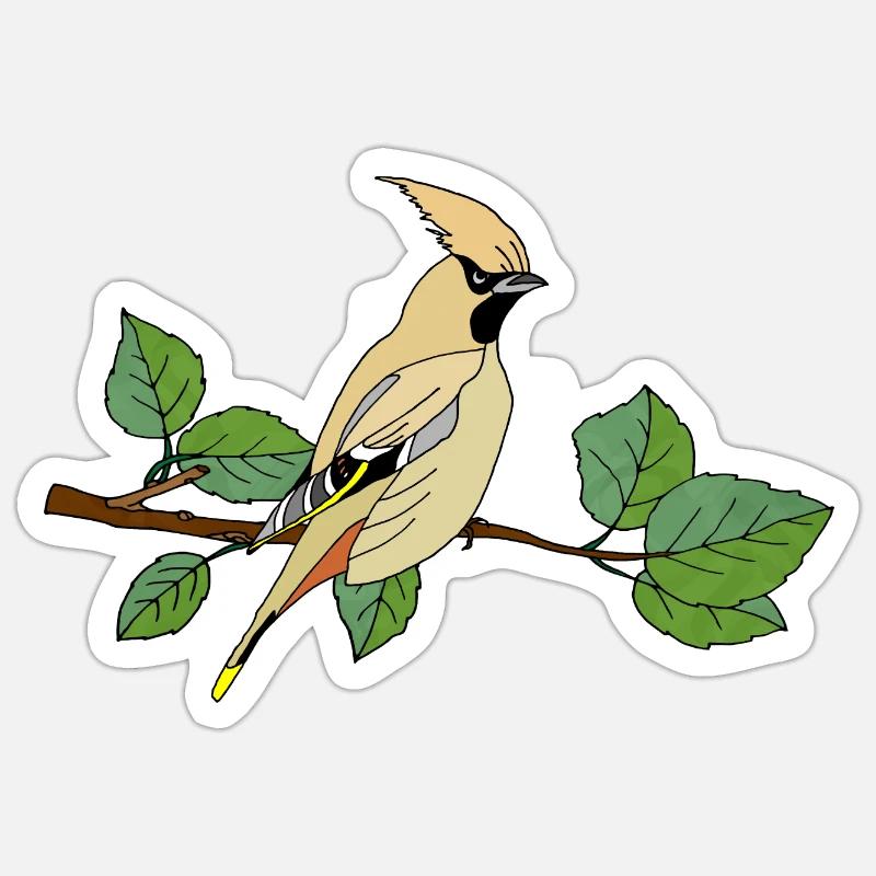 Bunter Vogel - Sticker Größe S (10 x 10 cm) - Mattweiß