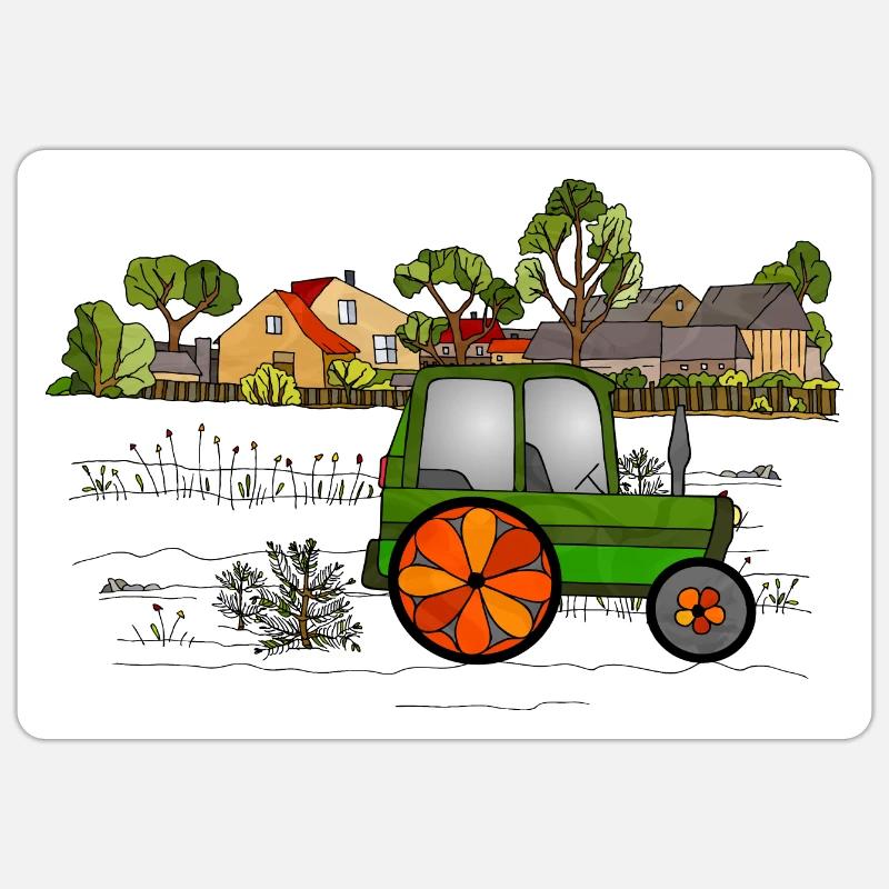 Trattore - Sticker formato S (10 x 10 cm) - bianco opaco