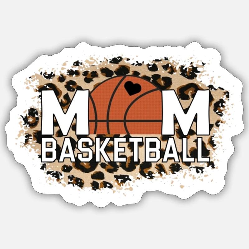 Basketball-Mutter-Leopard-Muttertag Sticker Größe S (10 x 10 cm)