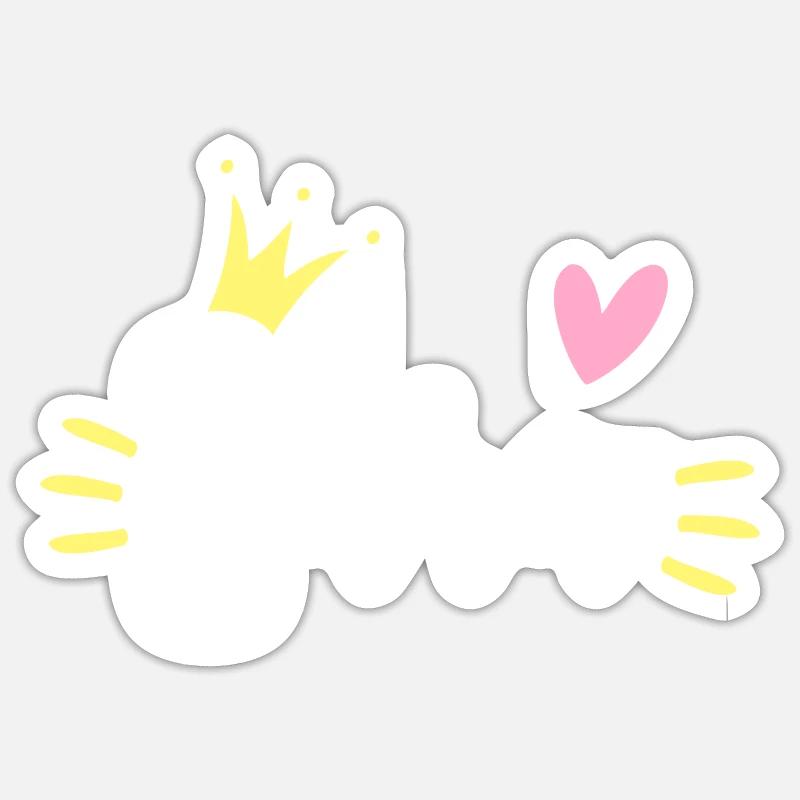 Couronne de nom Sara - Sticker taille S (10 x 10 cm) - blanc mat