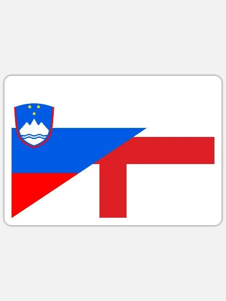 Serbien England Flagge - Sticker Größe S (10 x 10 cm) - Mattweiß