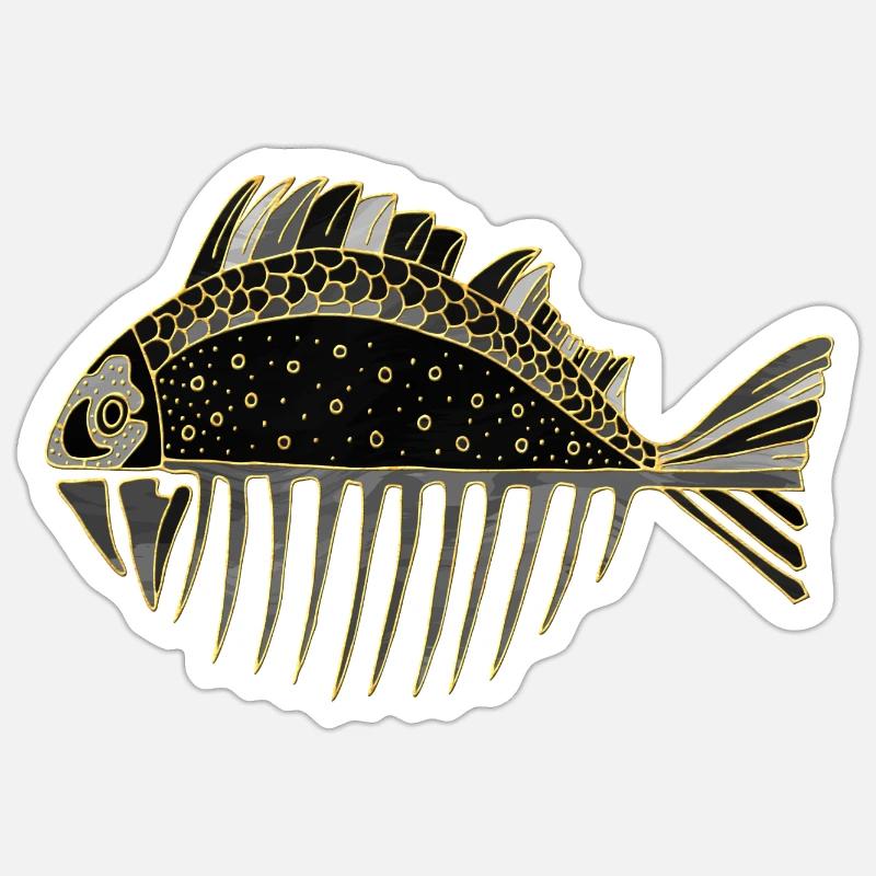Poisson - Sticker taille S (10 x 10 cm) - blanc mat