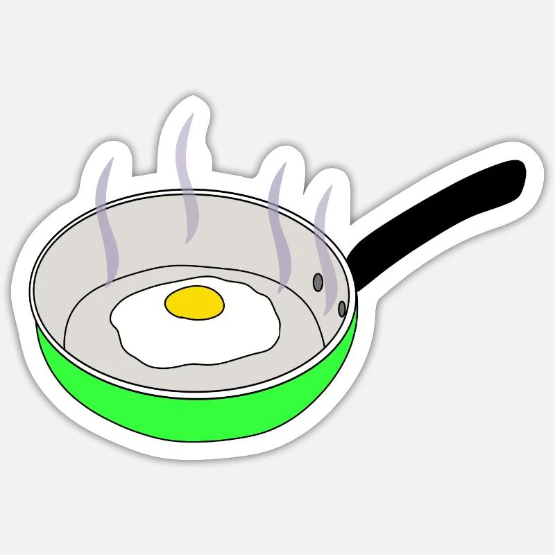 Fried egg in pan Sticker size S (10 x 10 cm)
