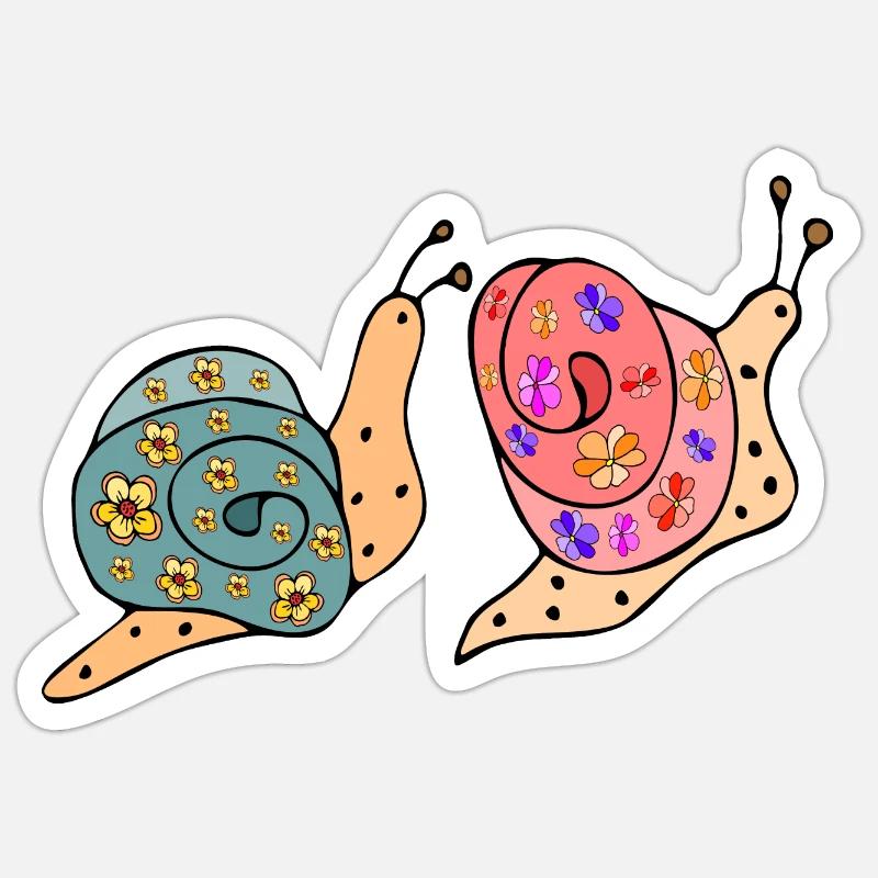 Snails - Sticker size S (10 x 10 cm) - white matte