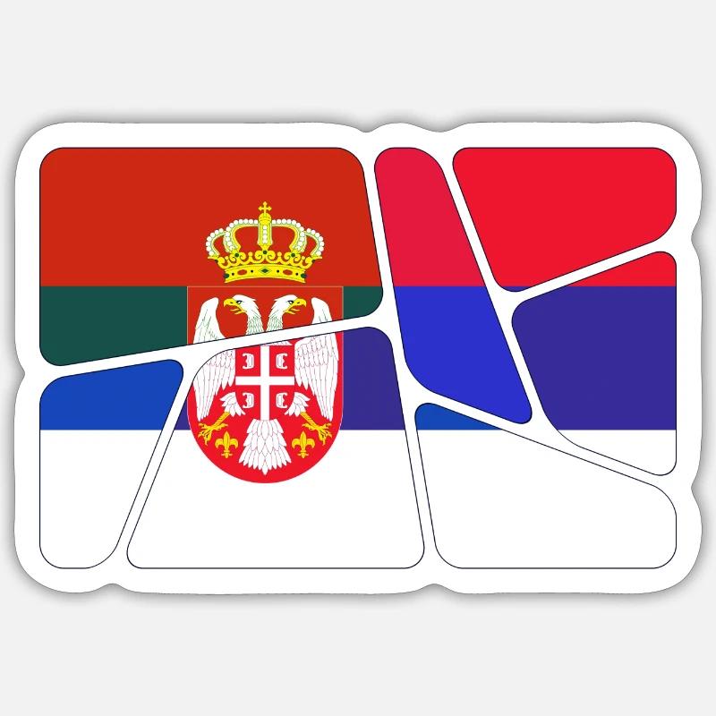 Serbien Serbien - Sticker Größe S (10 x 10 cm) - Mattweiß