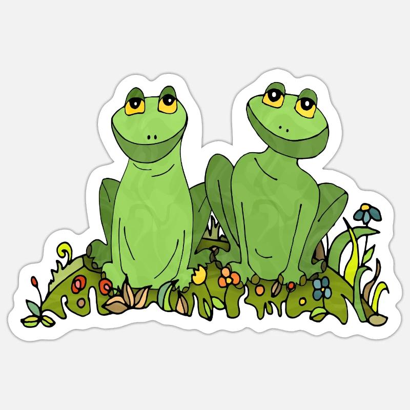 Frösche - Sticker Größe S (10 x 10 cm) - Mattweiß
