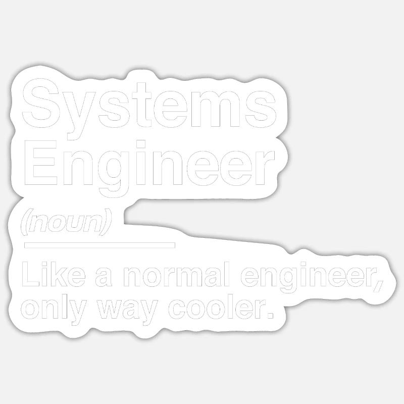 Systems Engineer Definition Normal Only - Sticker taille S (10 x 10 cm) - blanc mat