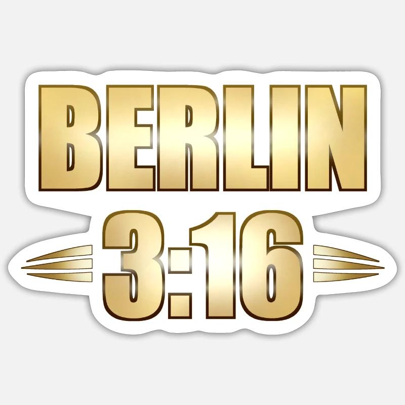 BERLIN 3:16 - Sticker size S (10 x 10 cm) - white matte
