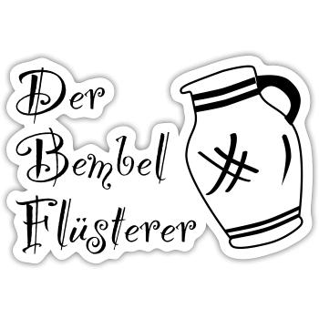 Der Bembelflüsterer - Pssst! Horsche ma her! #FFM - Sticker Größe S (10 x 10 cm) - Mattweiß - Vorne