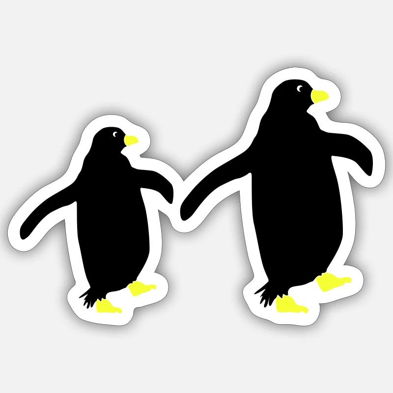 Penguin Silhouette 2 - Sticker size S (10 x 10 cm) - white matte