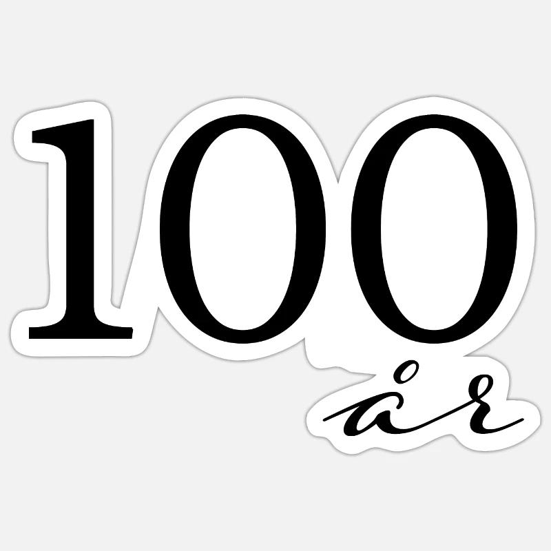 100 ans - Sticker taille S (10 x 10 cm) - blanc mat