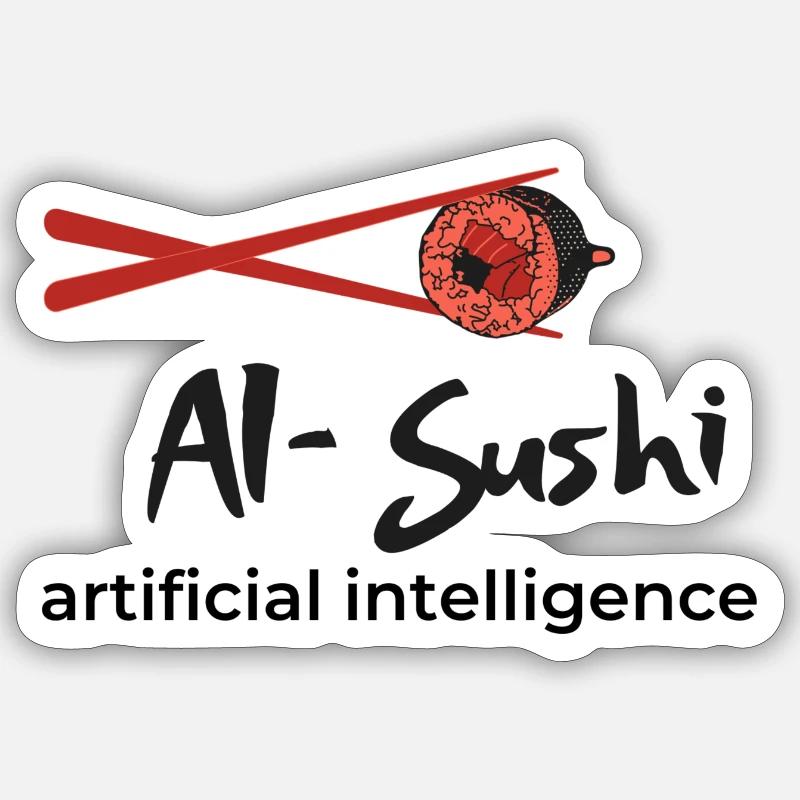 Creative sushi design with a bite Sticker size S (10 x 10 cm)