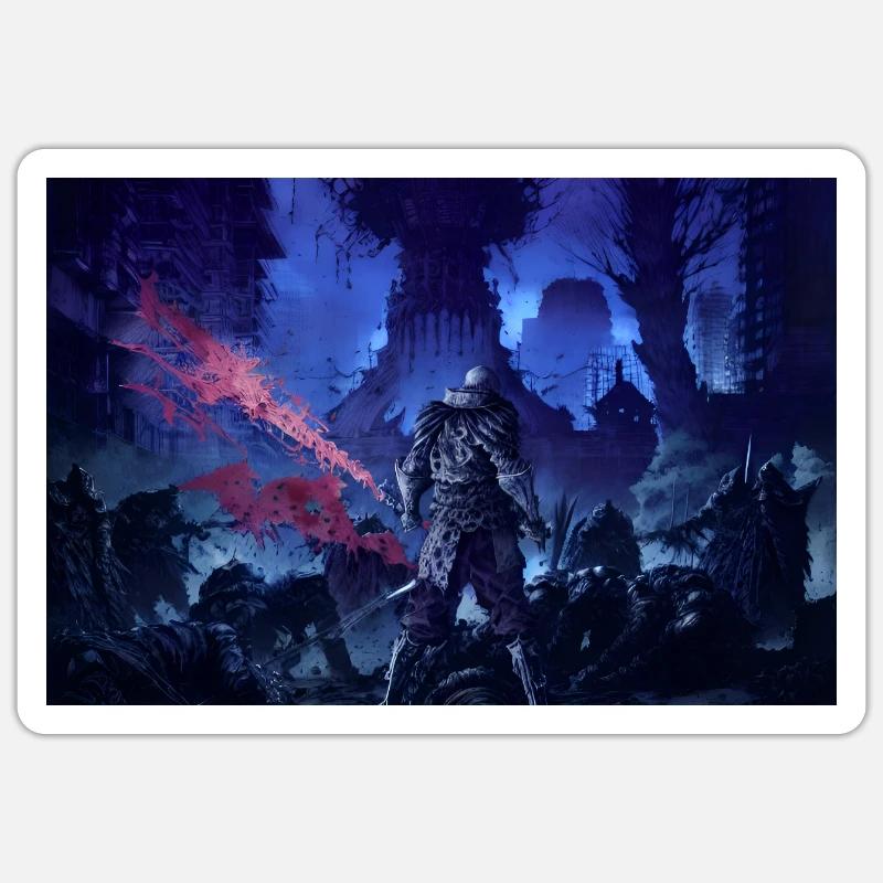 Le cimetière - Sticker taille S (10 x 10 cm) - blanc mat