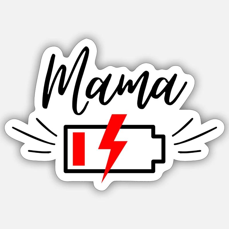 Mama Power Empty (black) - Sticker Größe S (10 x 10 cm) - Mattweiß