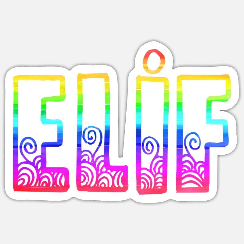 elif rs regenbogen - Sticker Größe S (10 x 10 cm) - Mattweiß