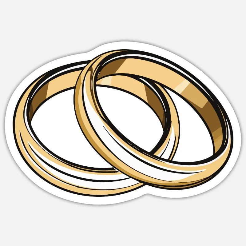 Eheringe Hochzeit Sticker Größe S (10 x 10 cm)