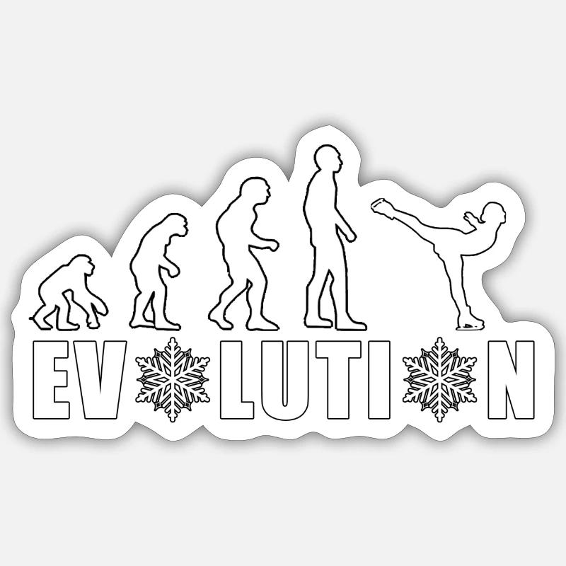 EVOLUTION EISKUNSTLAUF WINTER SCHNEE - Sticker Größe S (10 x 10 cm) - Mattweiß