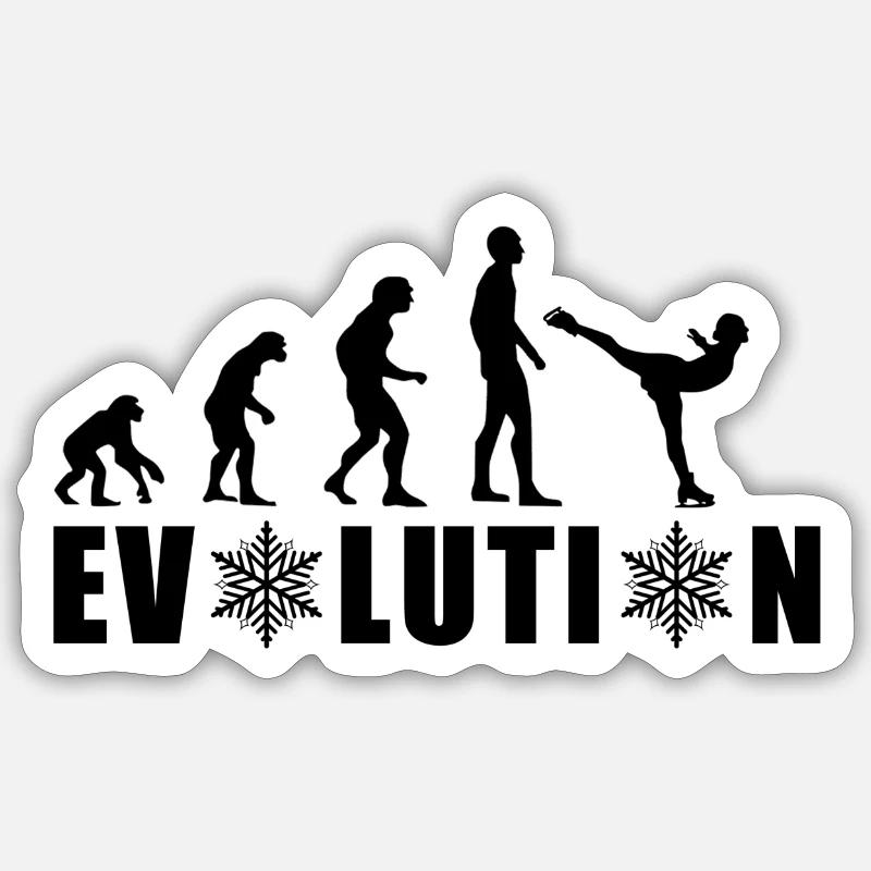 EVOLUTION EISKUNSTLAUF WINTER SCHNEE Sticker Größe S (10 x 10 cm)