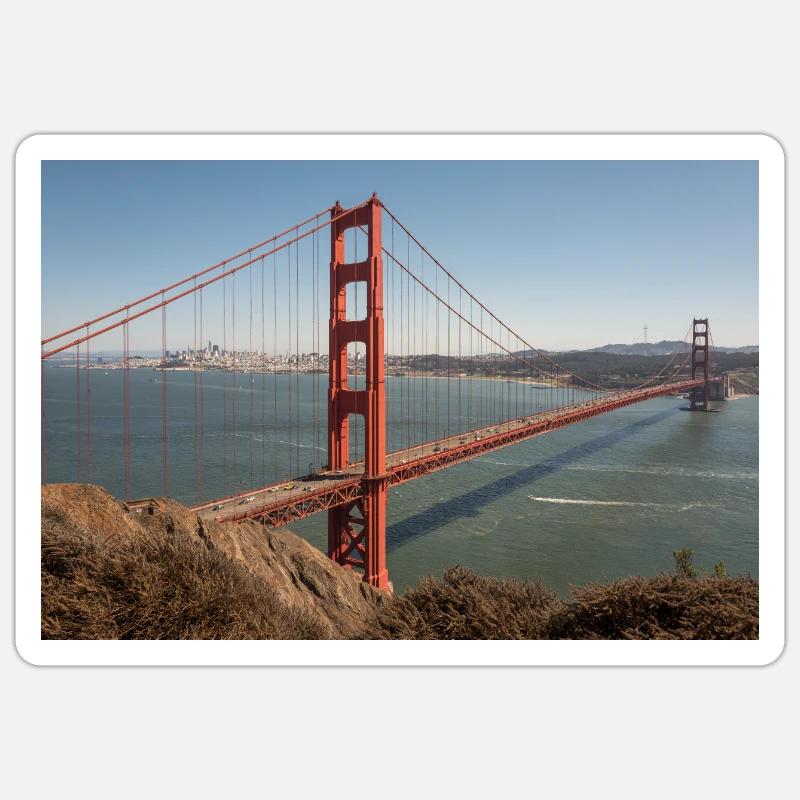 Golden Gate Bridge - Sticker Größe S (10 x 10 cm) - Mattweiß