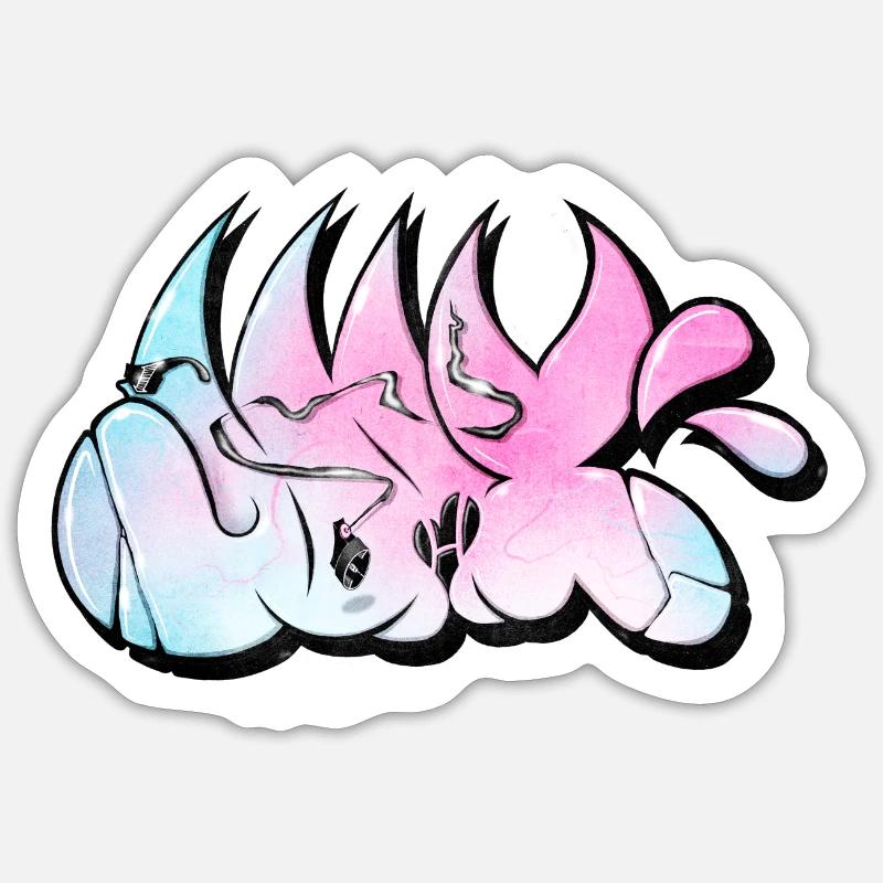 Joax - Graffiti throwup - Sticker taille S (10 x 10 cm) - blanc mat