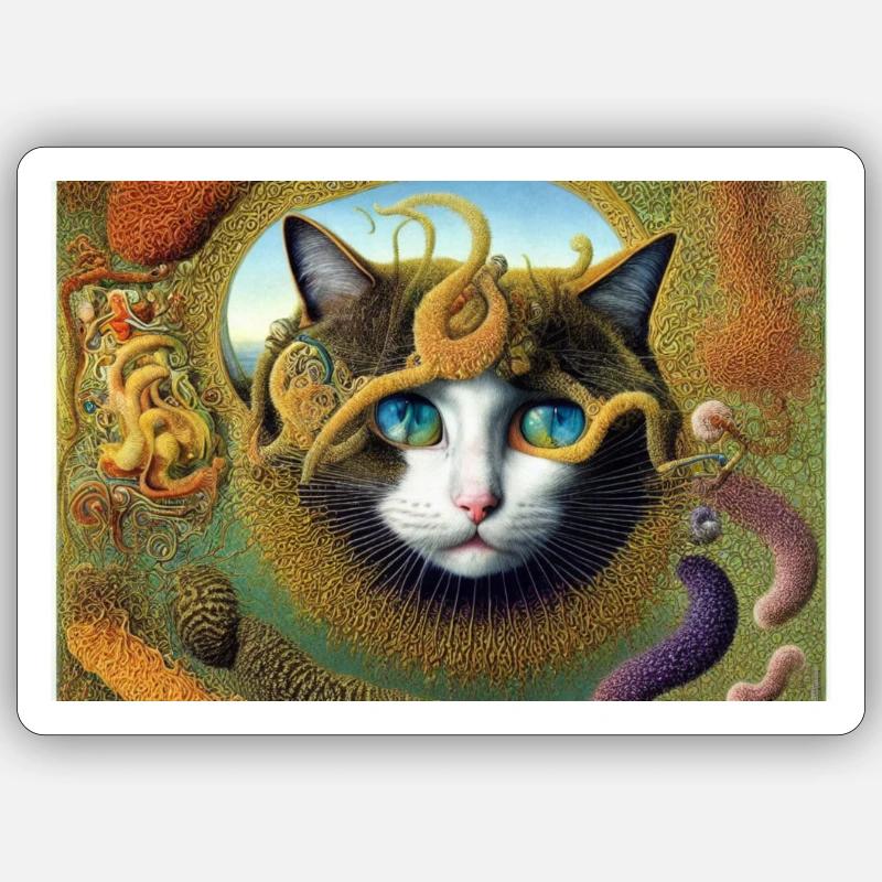 Chat mignon Sticker taille S (10 x 10 cm)
