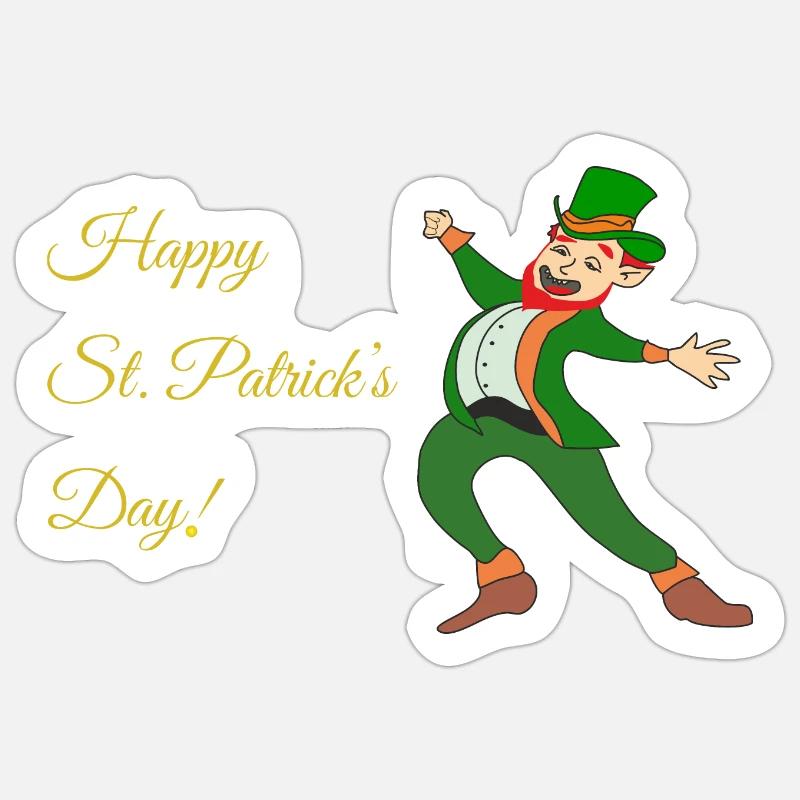 Happy St Patricks Day - Sticker size S (10 x 10 cm) - white matte