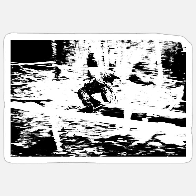 MTB MTB downhill - Sticker size S (10 x 10 cm) - white matte