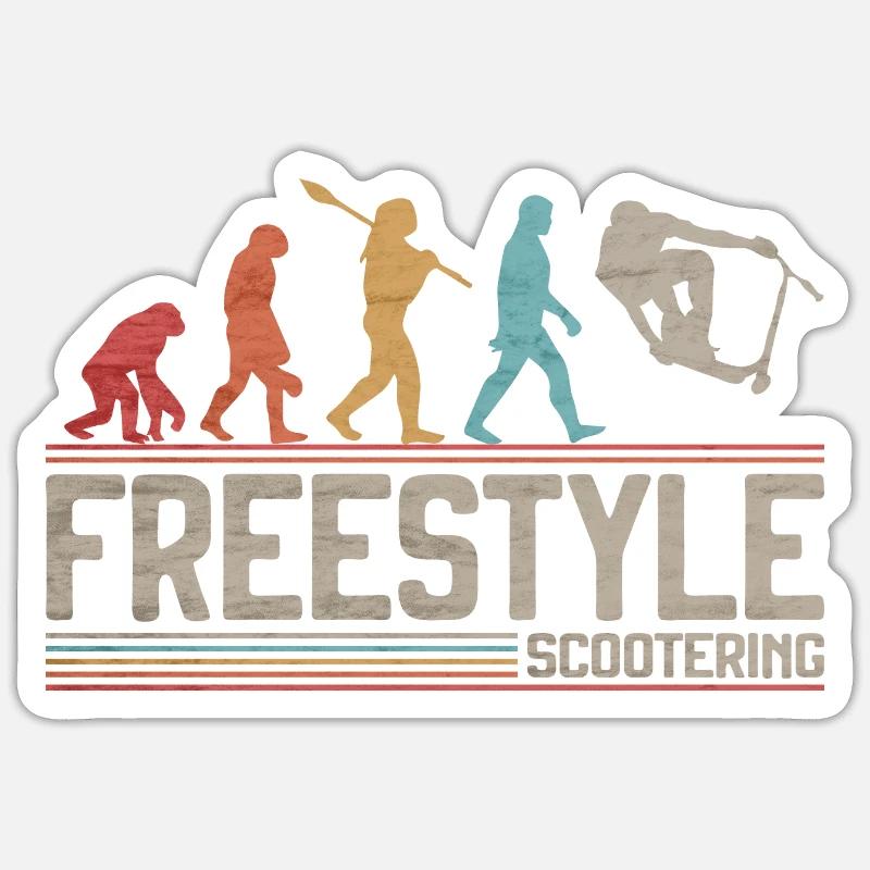 Stunt Scooter Evolution Freestyle Kick Scooter for - Sticker size S (10 x 10 cm) - white matte