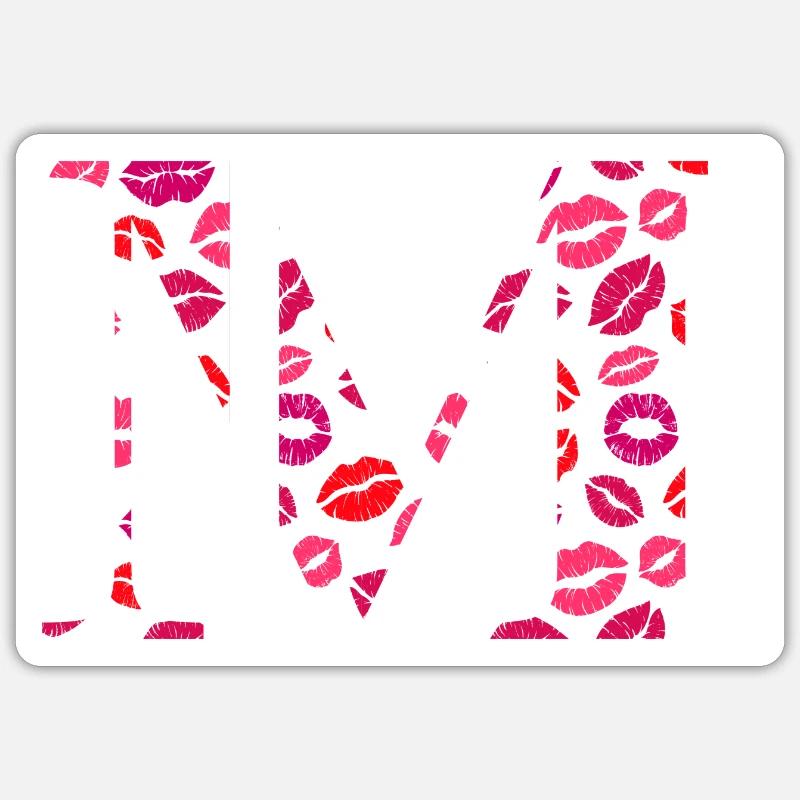La lettera m bacia - Sticker formato S (10 x 10 cm) - bianco opaco