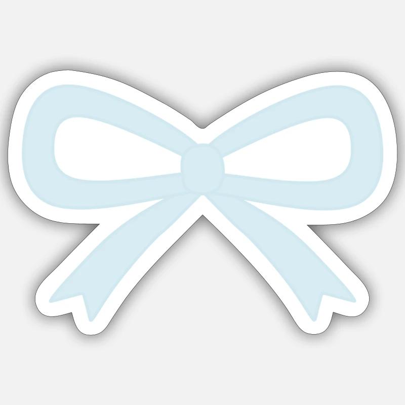 Noeud bleu clair - Sticker taille S (10 x 10 cm) - blanc mat
