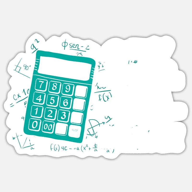 Mathe Mathematik Lehrer Rechner - Sticker Größe S (10 x 10 cm) - Mattweiß
