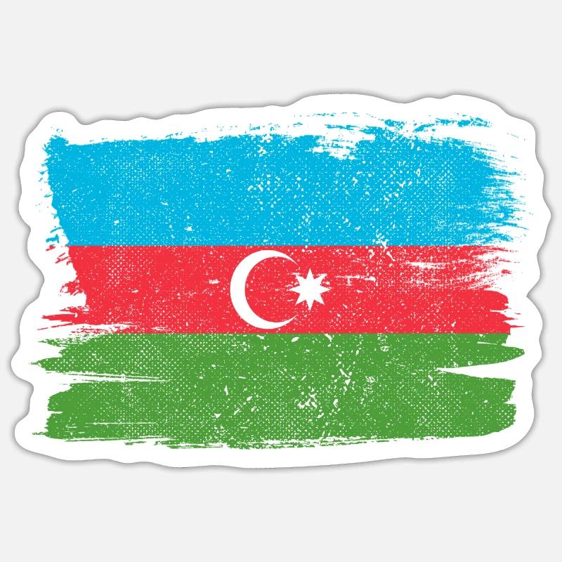 Aserbaidschan Bandiera Aserbaidschanische Flagge Frieden Vintage Sticker Größe S (10 x 10 cm)