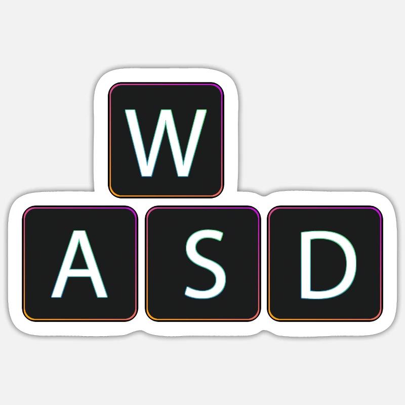 WASD - Sticker Größe S (10 x 10 cm) - Mattweiß