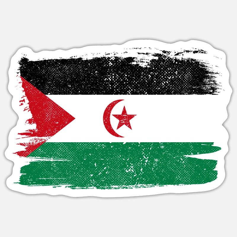 Westsahara Bandiera Flagge Frieden Vintage Sticker Größe S (10 x 10 cm)