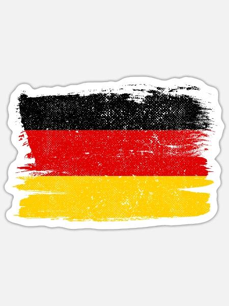 Deutschland Flagge Flagge Frieden Vintage - Sticker Größe S (10 x 10 cm) - Mattweiß