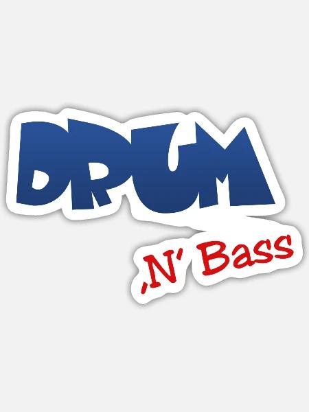 Drum n Bass - Sticker Größe S (10 x 10 cm) - Mattweiß