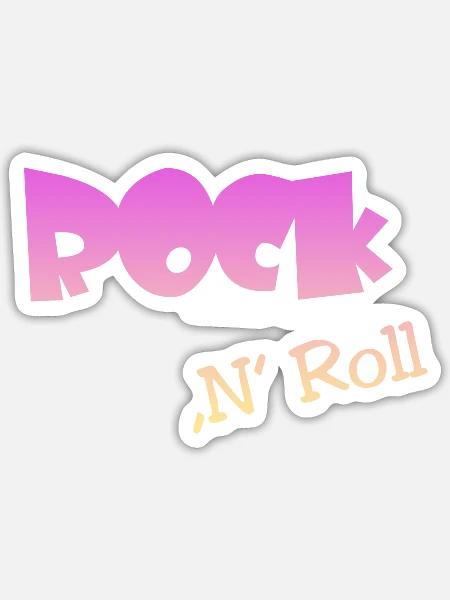 Rock n Roll - Sticker Größe S (10 x 10 cm) - Mattweiß
