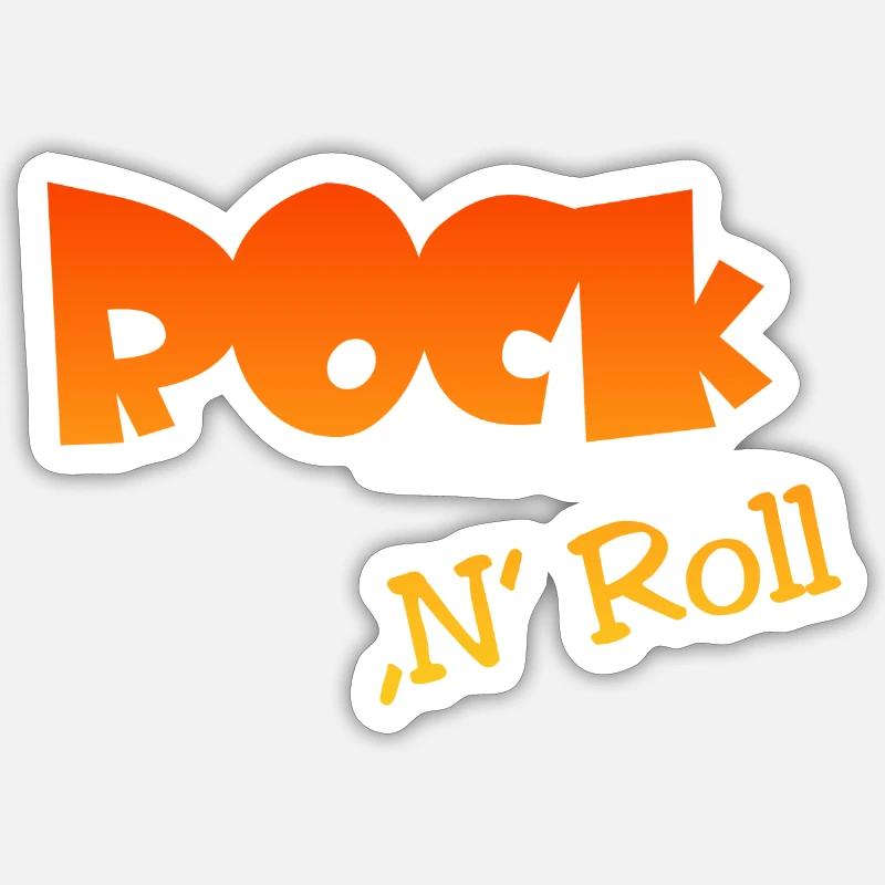 Rock n Roll - Sticker Größe S (10 x 10 cm) - Mattweiß