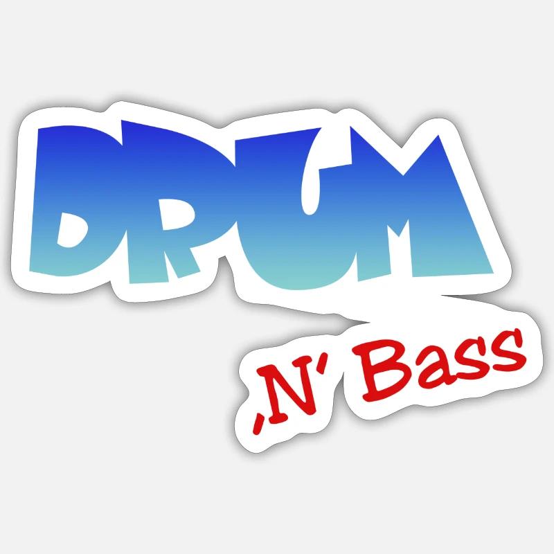 Drum n Bass, Techno, Minimal - Sticker Größe S (10 x 10 cm) - Mattweiß