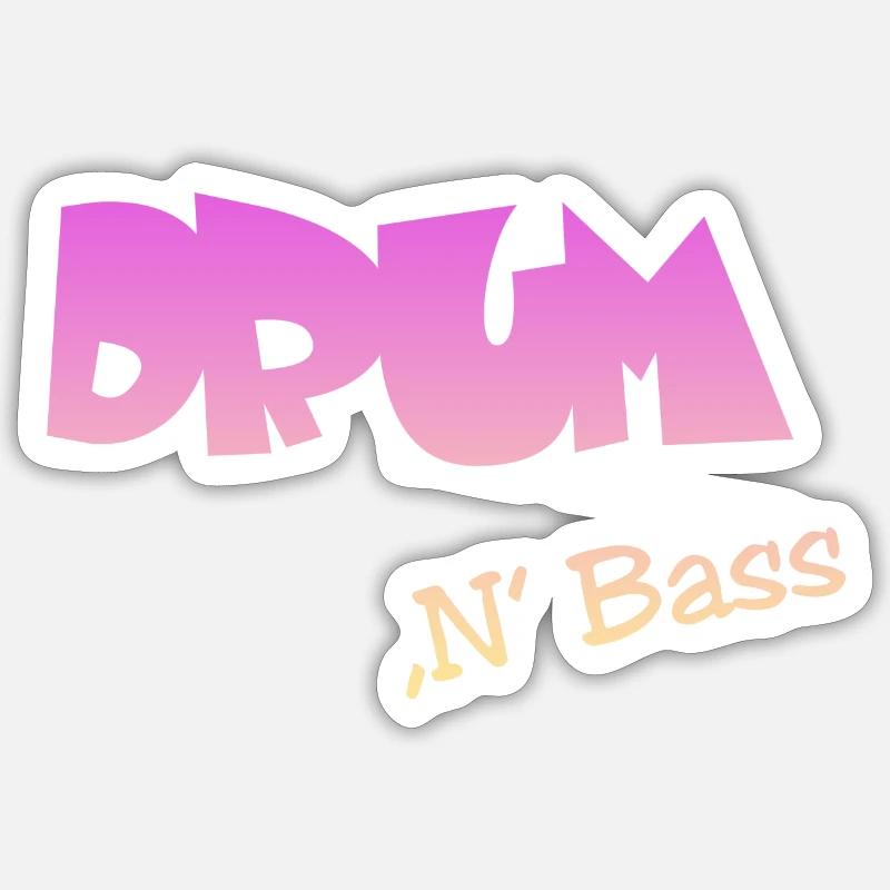 Drum n Bass, Techno, Minimal - Sticker Größe S (10 x 10 cm) - Mattweiß