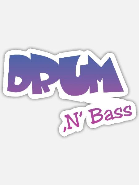 Drum n Bass - Sticker Größe S (10 x 10 cm) - Mattweiß