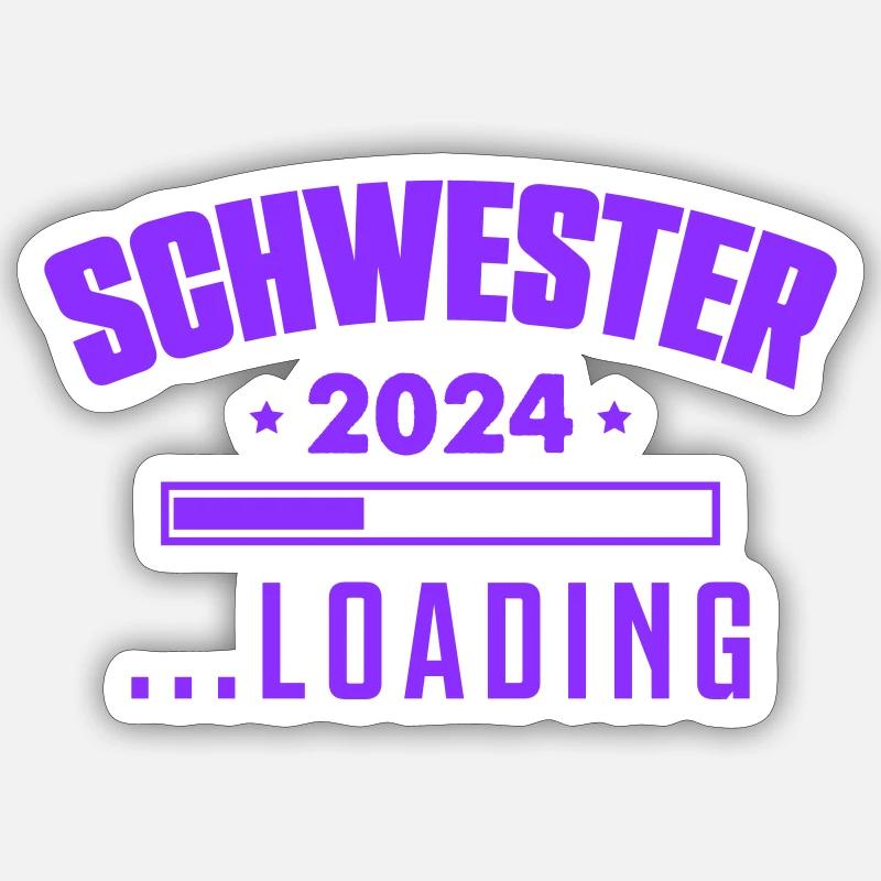 schwester 2024 - Sticker Größe S (10 x 10 cm) - Mattweiß